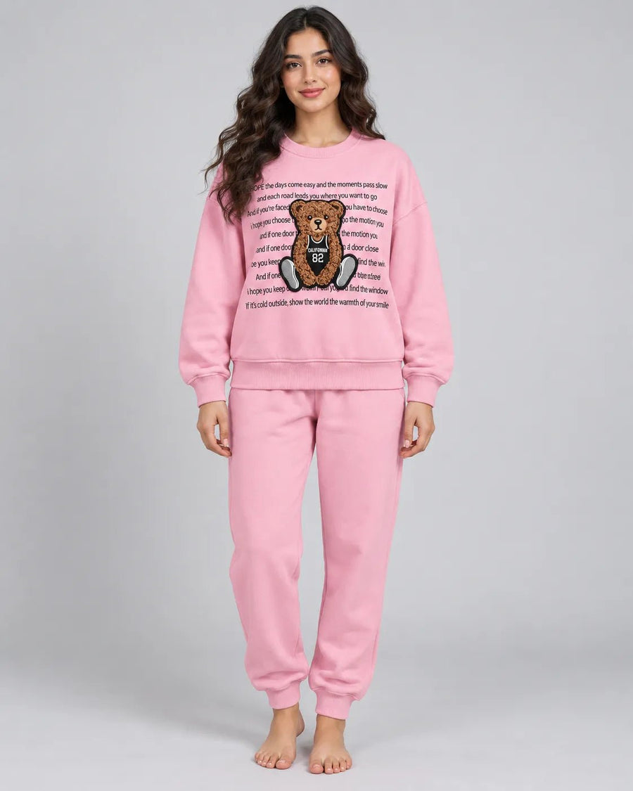 Ensemble Jogging Femme Rose Teddy California 82