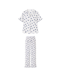 Pyjama Blanc 2 Pièces — Imprimé Cœurs Bleu Marine