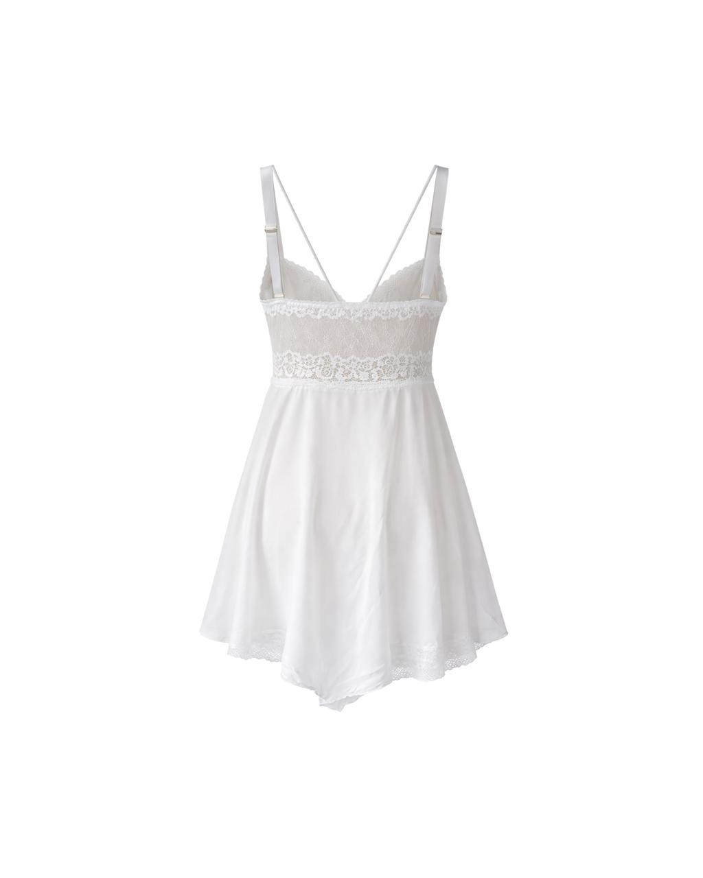 NUISETTE BLANCHE DENTELLE & STRING – MATIÈRE STRETCH