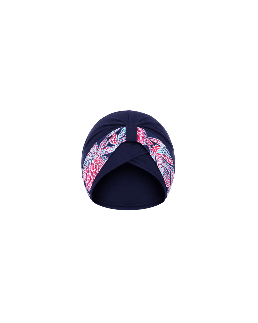 BURKINI FEMME BLEU MARINE IMPRIMÉ FLORAL ROSE 3 PIÈCES AVEC BONNET - La Sprezzatura pyjamas