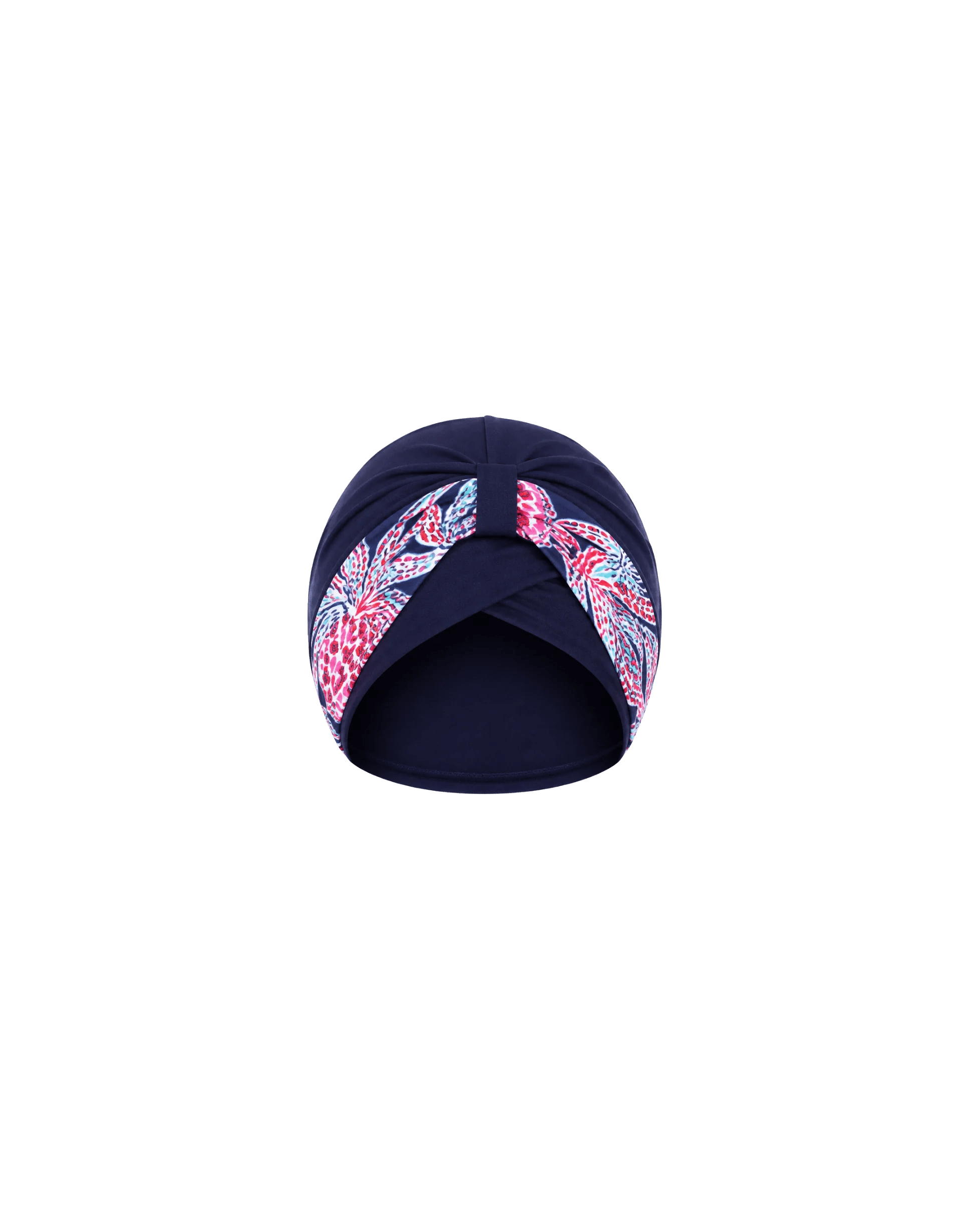 BURKINI FEMME BLEU MARINE IMPRIMÉ FLORAL ROSE 3 PIÈCES AVEC BONNET - La Sprezzatura pyjamas