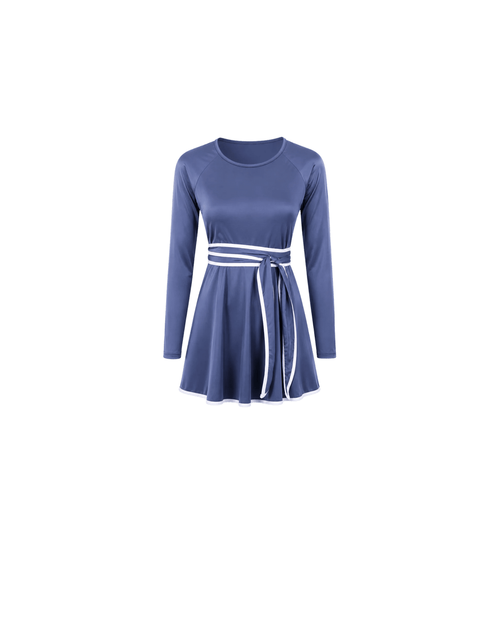 BURKINI FEMME BLEU CIEL ÉLÉGANT 3 PIÈCES AVEC CEINTURE CONTRASTÉE - La Sprezzatura pyjamas