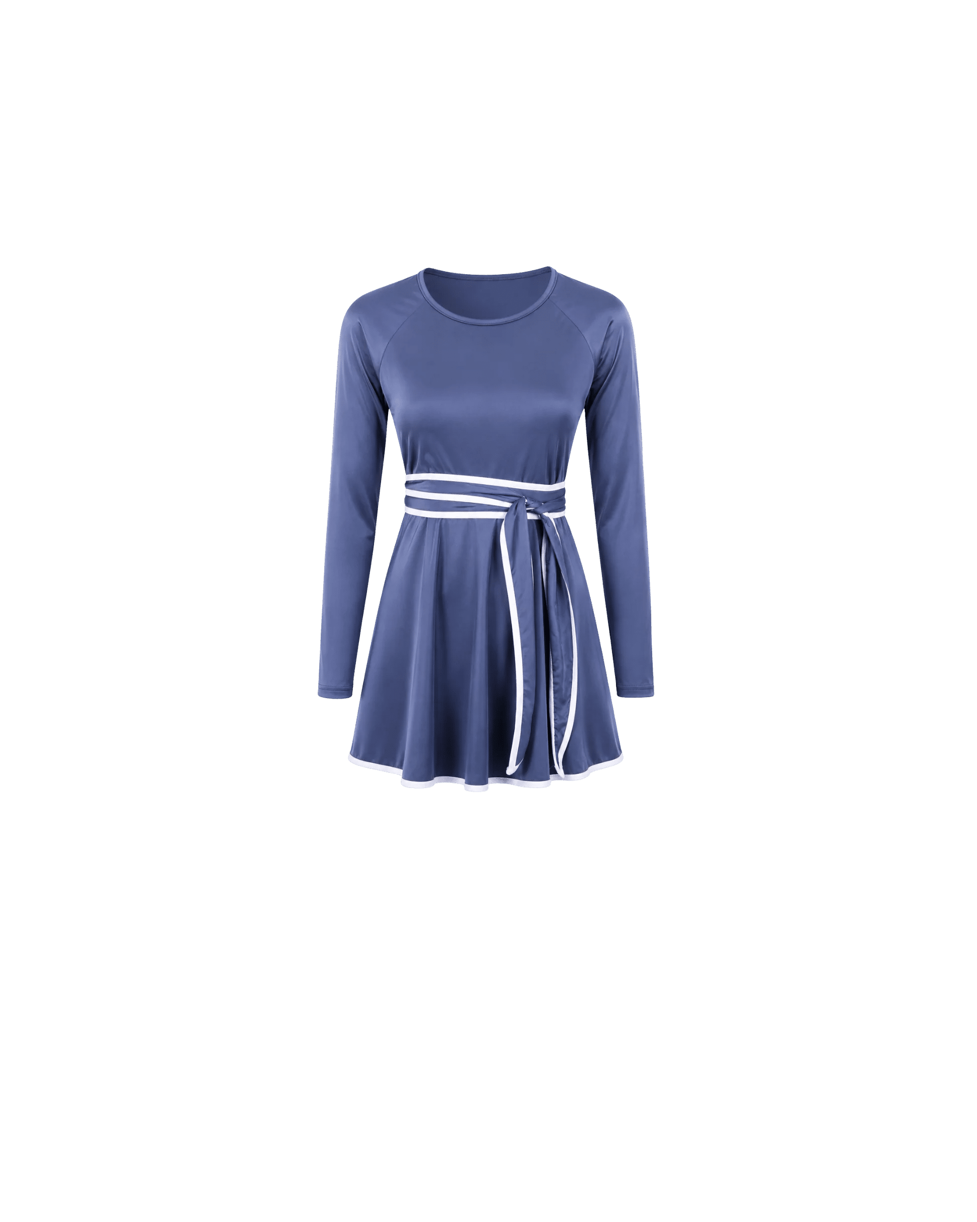 BURKINI FEMME BLEU CIEL ÉLÉGANT 3 PIÈCES AVEC CEINTURE CONTRASTÉE - La Sprezzatura pyjamas