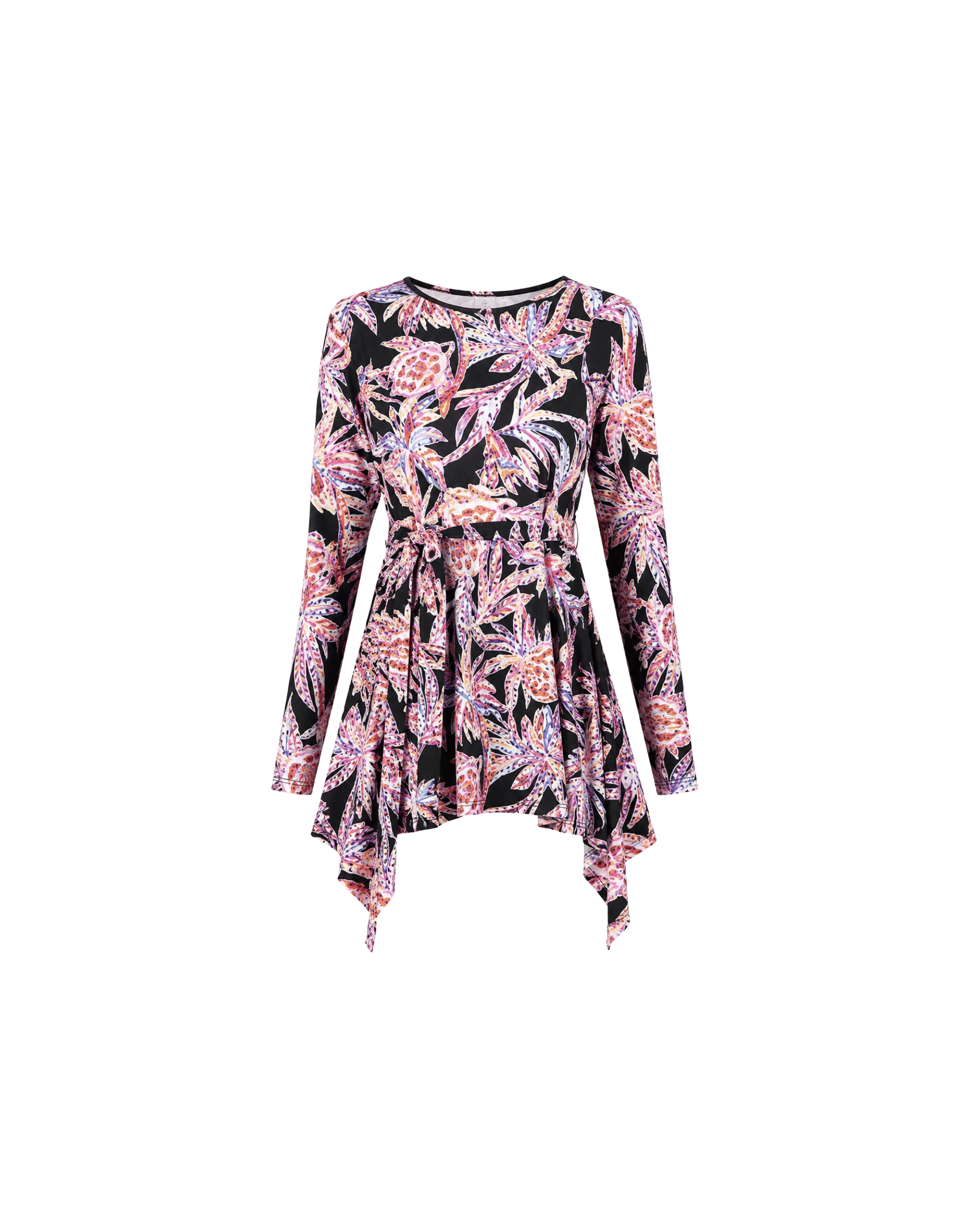 BURKINI FEMME NOIR IMPRIMÉ FLORAL ROSE 3 PIÈCES AVEC BANDEAU - La Sprezzatura pyjamas