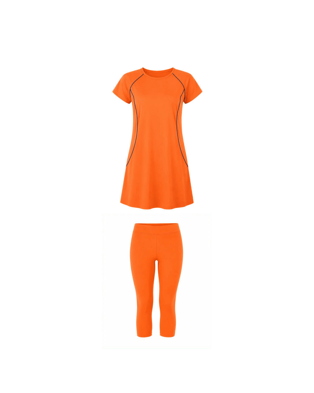 BURKINI FEMME ORANGE 2 PIÈCES MANCHES COURTES - La Sprezzatura pyjamas