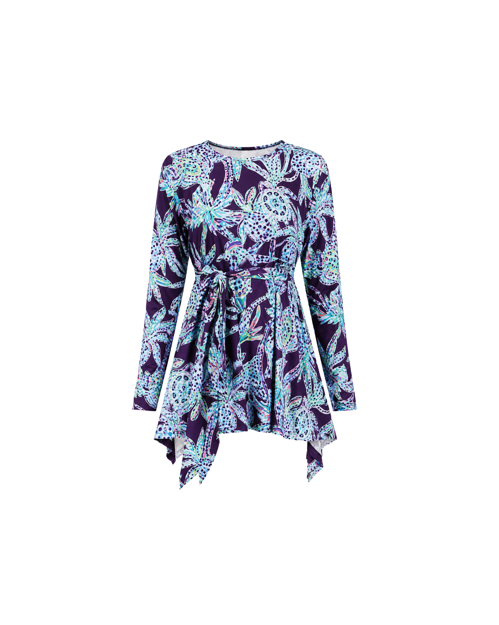 BURKINI FEMME VIOLET IMPRIMÉ FLORAL 3 PIÈCES AVEC BANDEAU