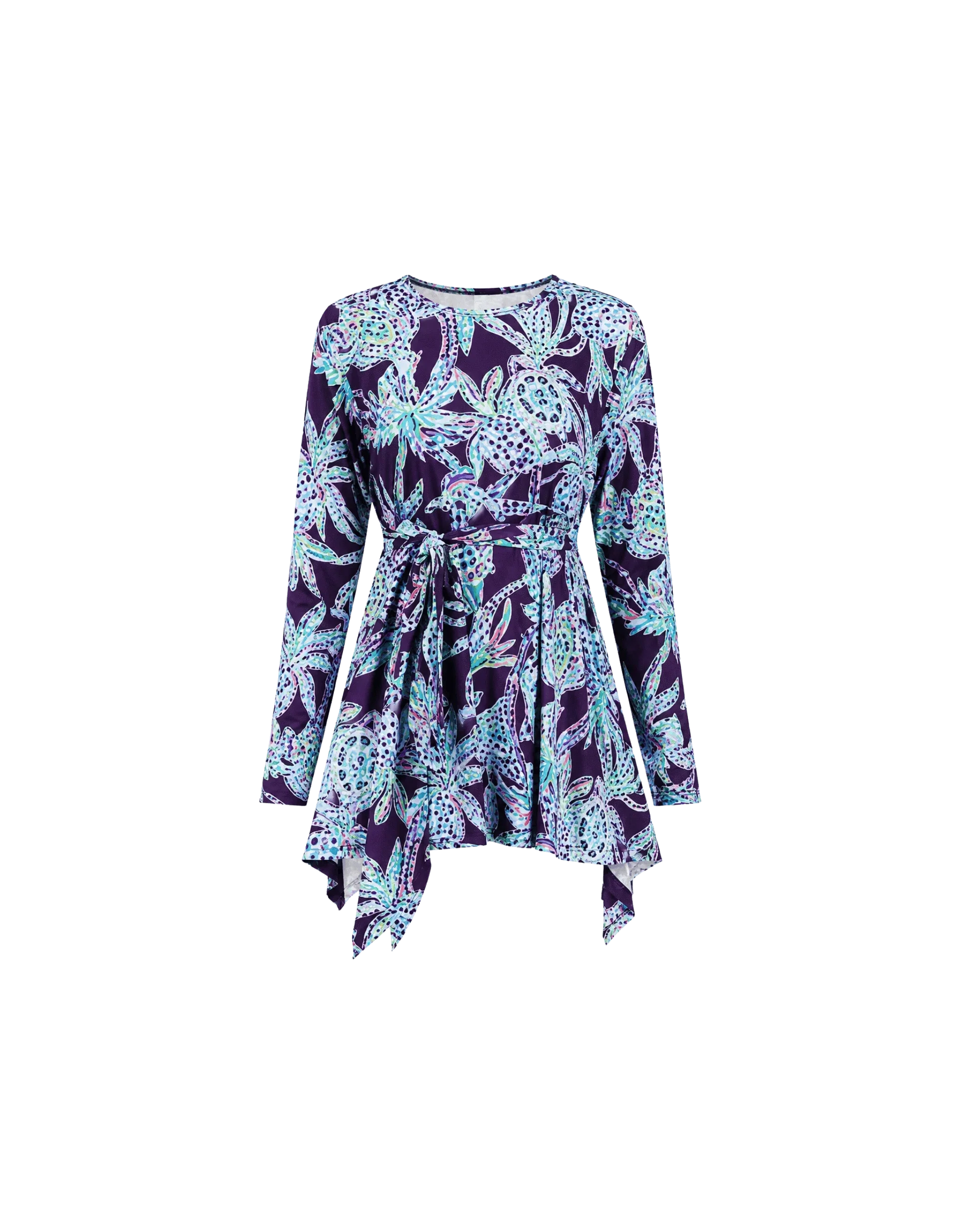 BURKINI FEMME VIOLET IMPRIMÉ FLORAL 3 PIÈCES AVEC BONNET - La Sprezzatura pyjamas