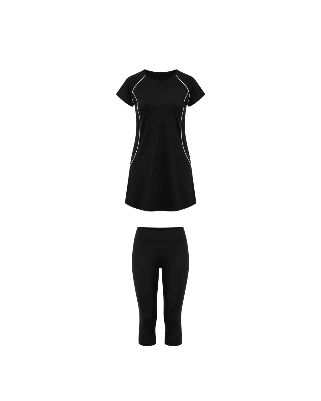 BURKINI NOIR FEMME 2 PIÈCES MANCHES COURTES - La Sprezzatura pyjamas