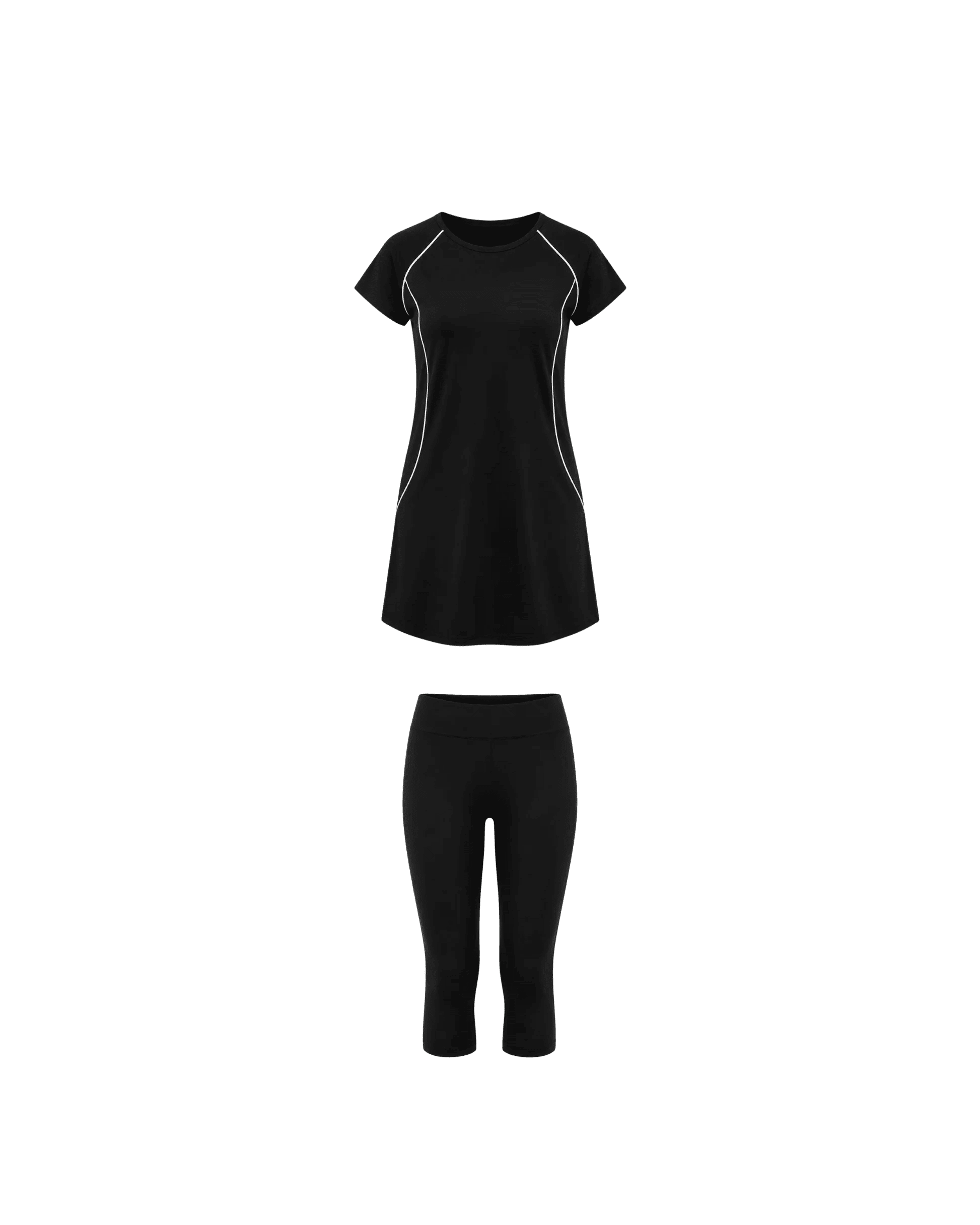 BURKINI NOIR FEMME 2 PIÈCES MANCHES COURTES - La Sprezzatura pyjamas