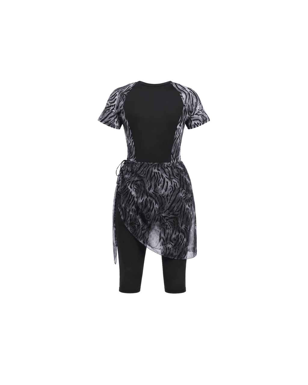 BURKINI FEMME NOIR IMPRIMÉ ZÈBRE ET CACHE-MAILLOT ASSORTI - La Sprezzatura pyjamas