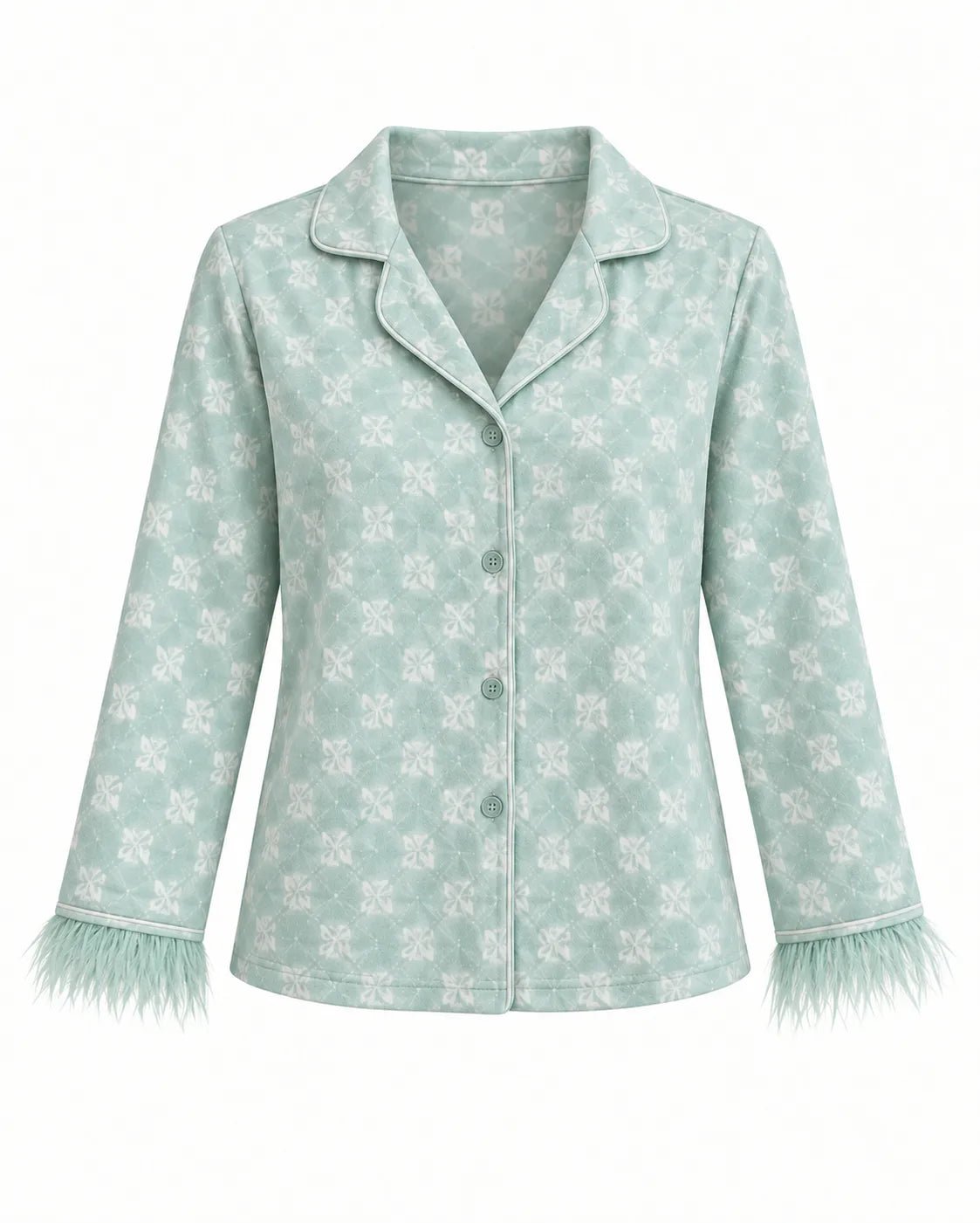 Pyjama Femme Vert Menthe à Plumes – Douceur & Élégance - La Sprezzatura pyjamas