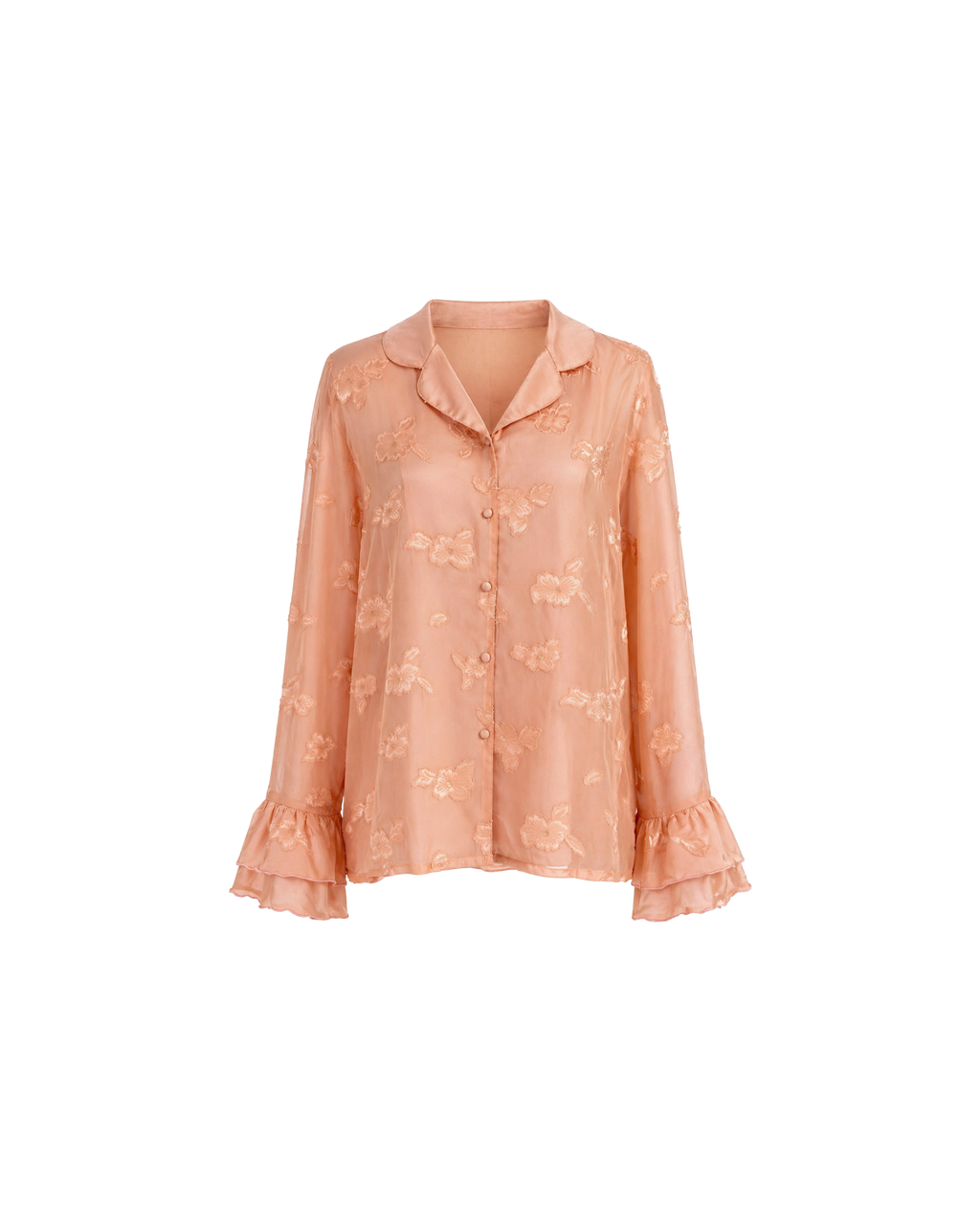 PYJAMA SATIN SAUMON 3 PIÈCES ÉLÉGANCE FÉMININE