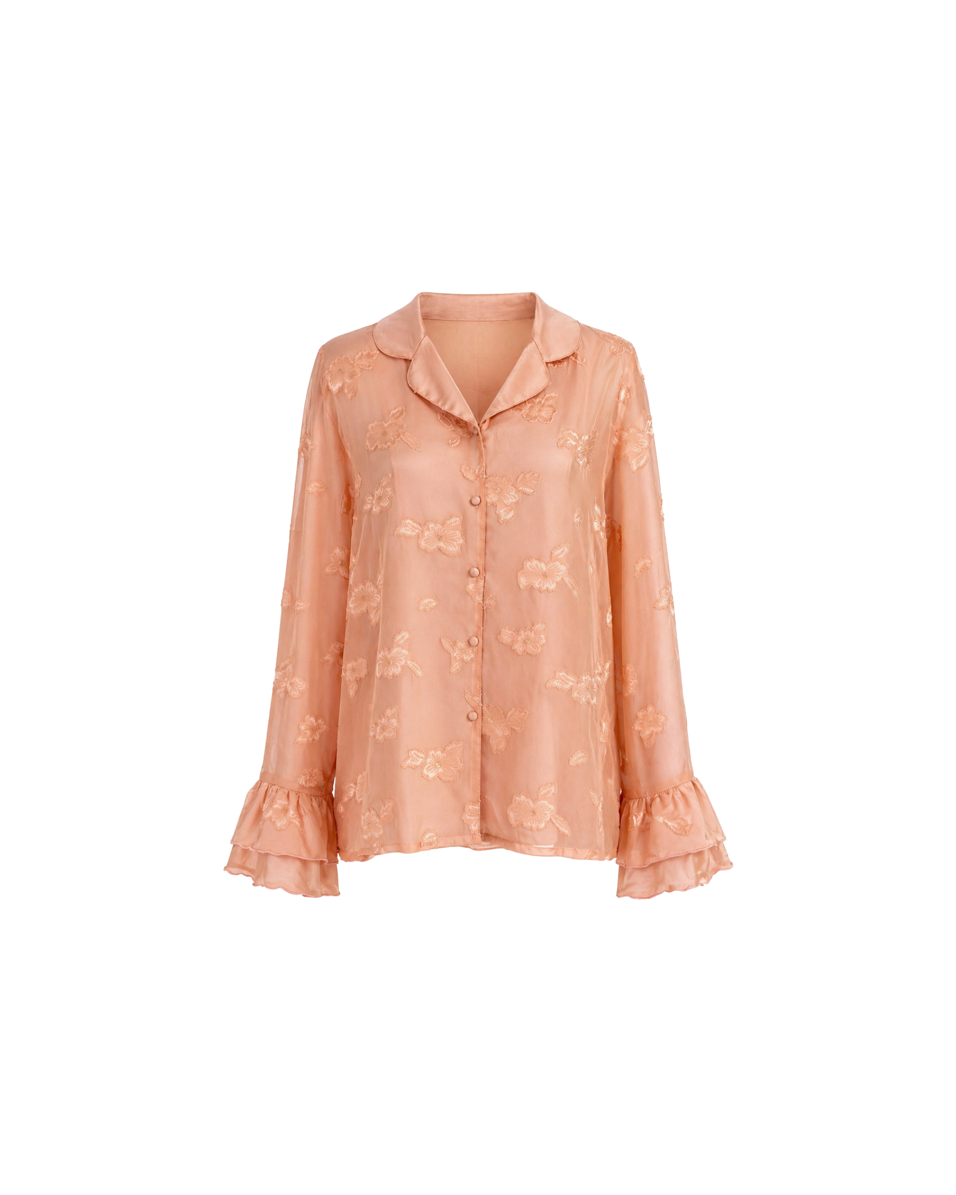 PYJAMA SATIN SAUMON 3 PIÈCES ÉLÉGANCE FÉMININE