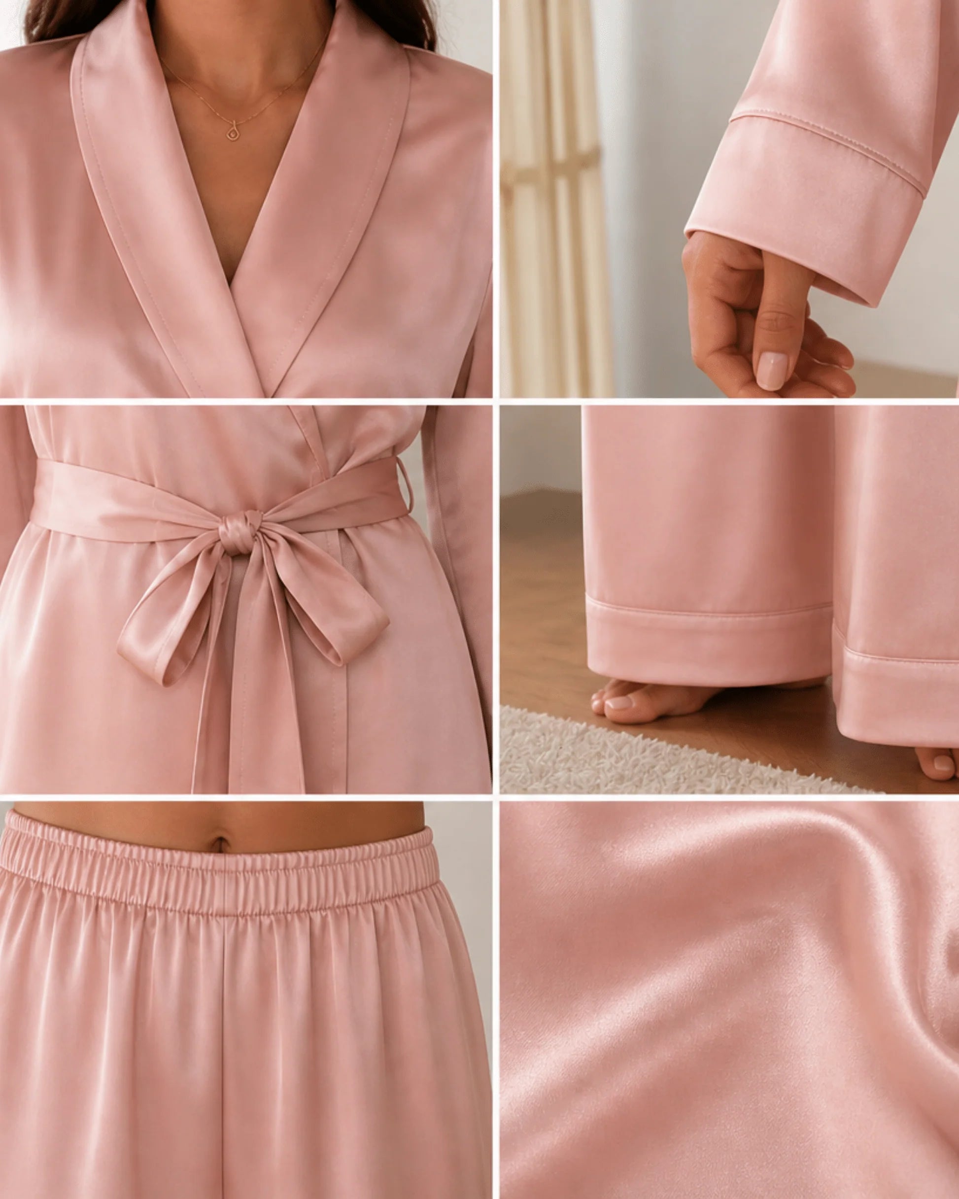 Pyjama Satin Saumon Femme – Ensemble 2 Pièces - La Sprezzatura pyjamas