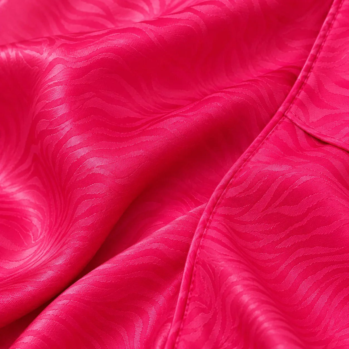 Pyjama Satin Jacquard Fuchsia à Volants – Palazzo - La Sprezzatura pyjamas
