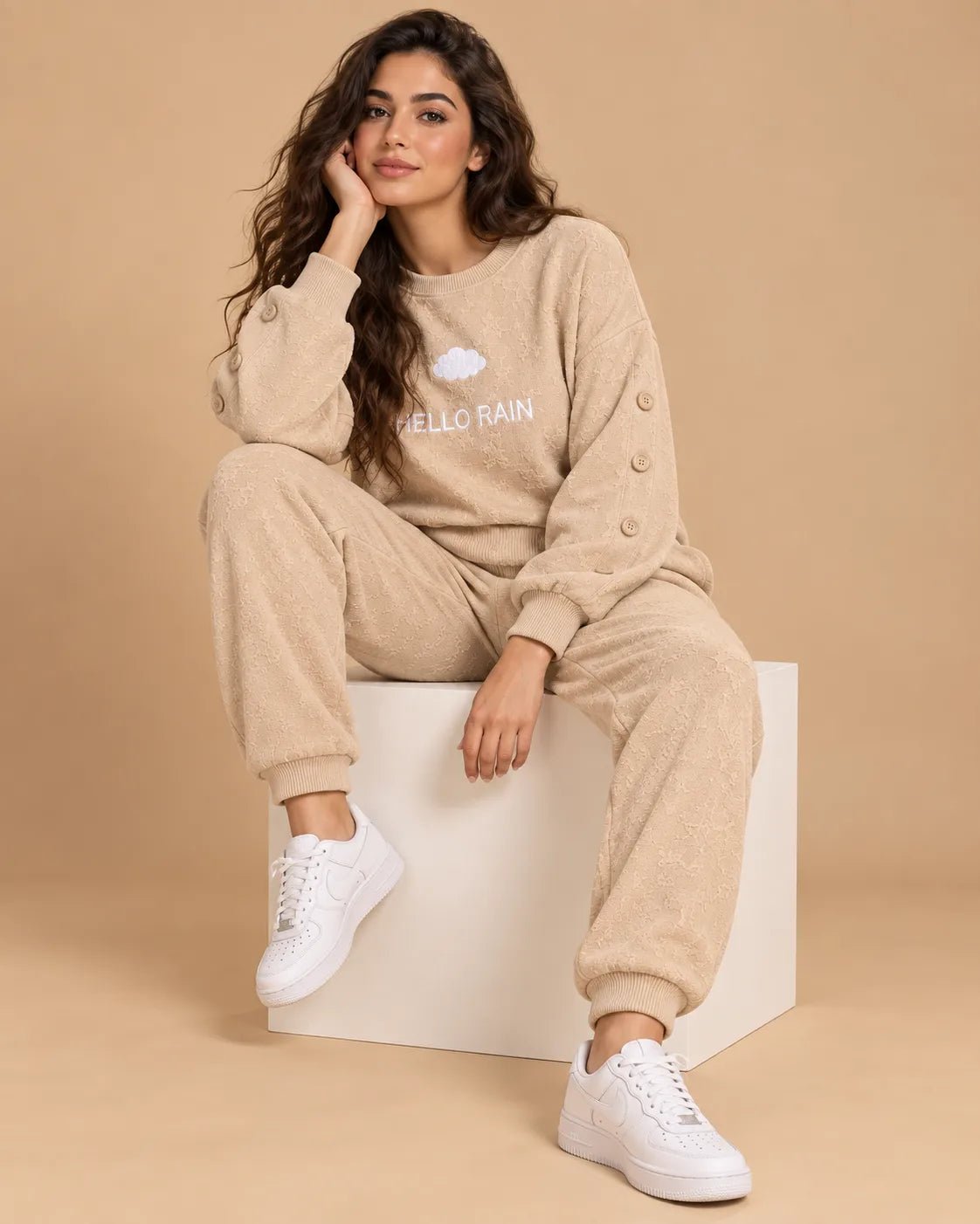 Ensemble Cocooning Beige Hello Rain - La Sprezzatura pyjamas
