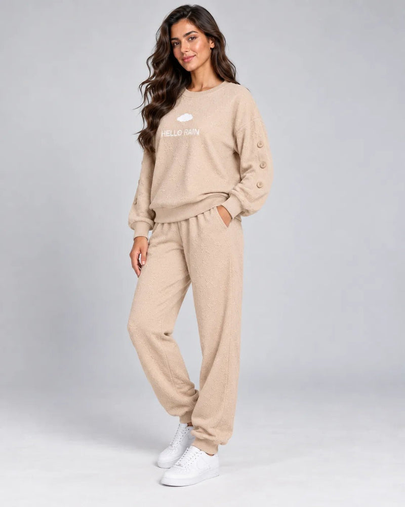 Ensemble Cocooning Beige Hello Rain