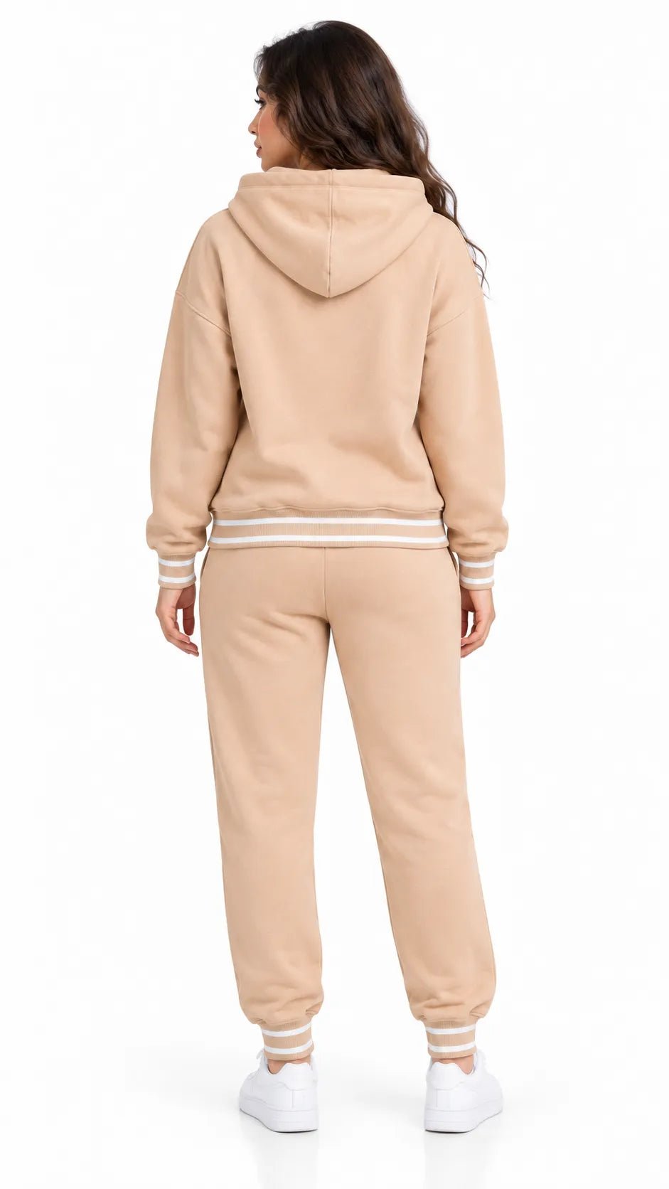 Ensemble Jogging Femme Beige Sable à Capuche Heart Smile - La Sprezzatura pyjamas