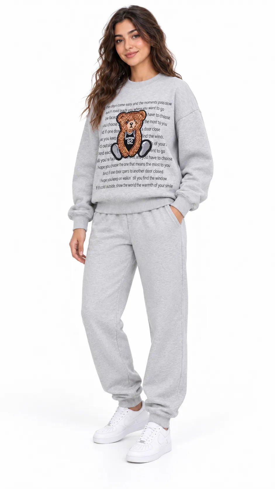 Ensemble Jogging Femme Gris Chiné Teddy 82 - La Sprezzatura pyjamas