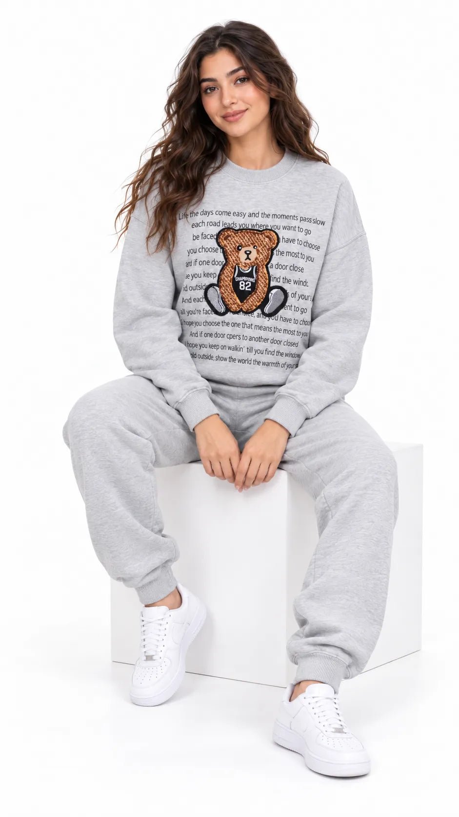 Ensemble Jogging Femme Gris Chiné Teddy 82 - La Sprezzatura pyjamas