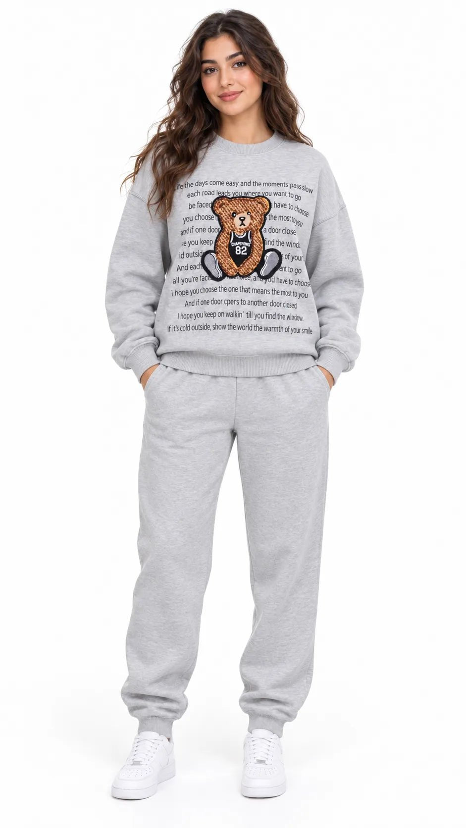 Ensemble Jogging Femme Gris Chiné Teddy 82 - La Sprezzatura pyjamas