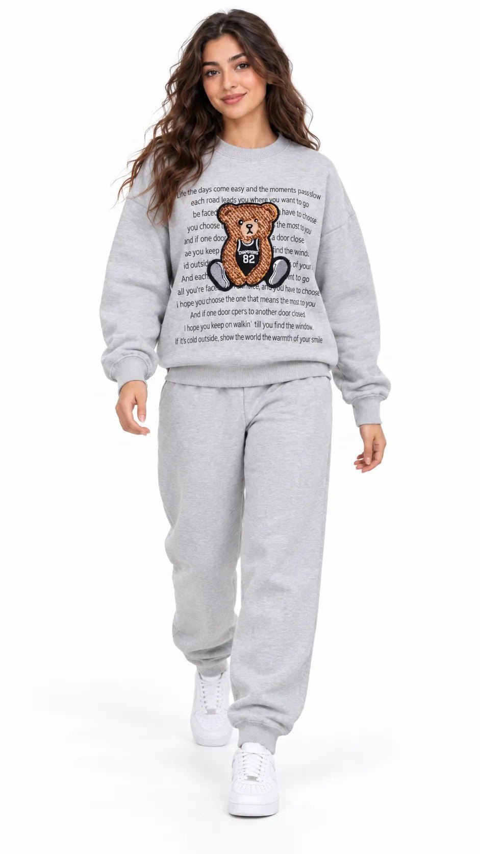 Ensemble Jogging Femme Gris Chiné Teddy 82 - La Sprezzatura pyjamas