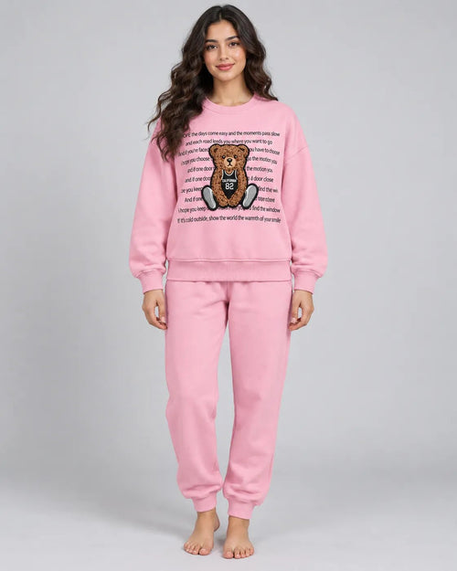 Ensemble Jogging Femme Rose Teddy California 82 - La Sprezzatura pyjamas