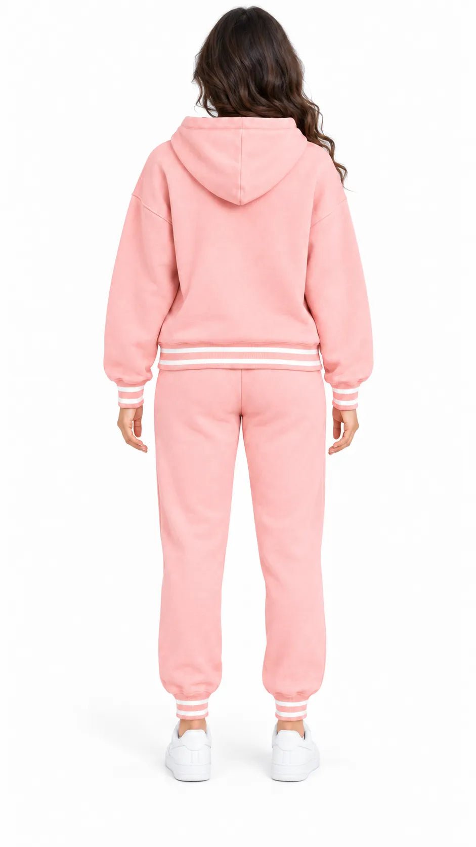 Ensemble Jogging Femme Rose Pastel à Capuche Heart Smile - La Sprezzatura pyjamas