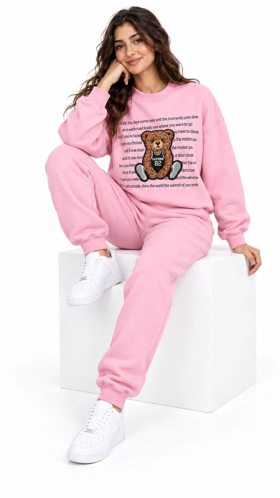 Ensemble Jogging Femme Rose Teddy California 82 - La Sprezzatura pyjamas