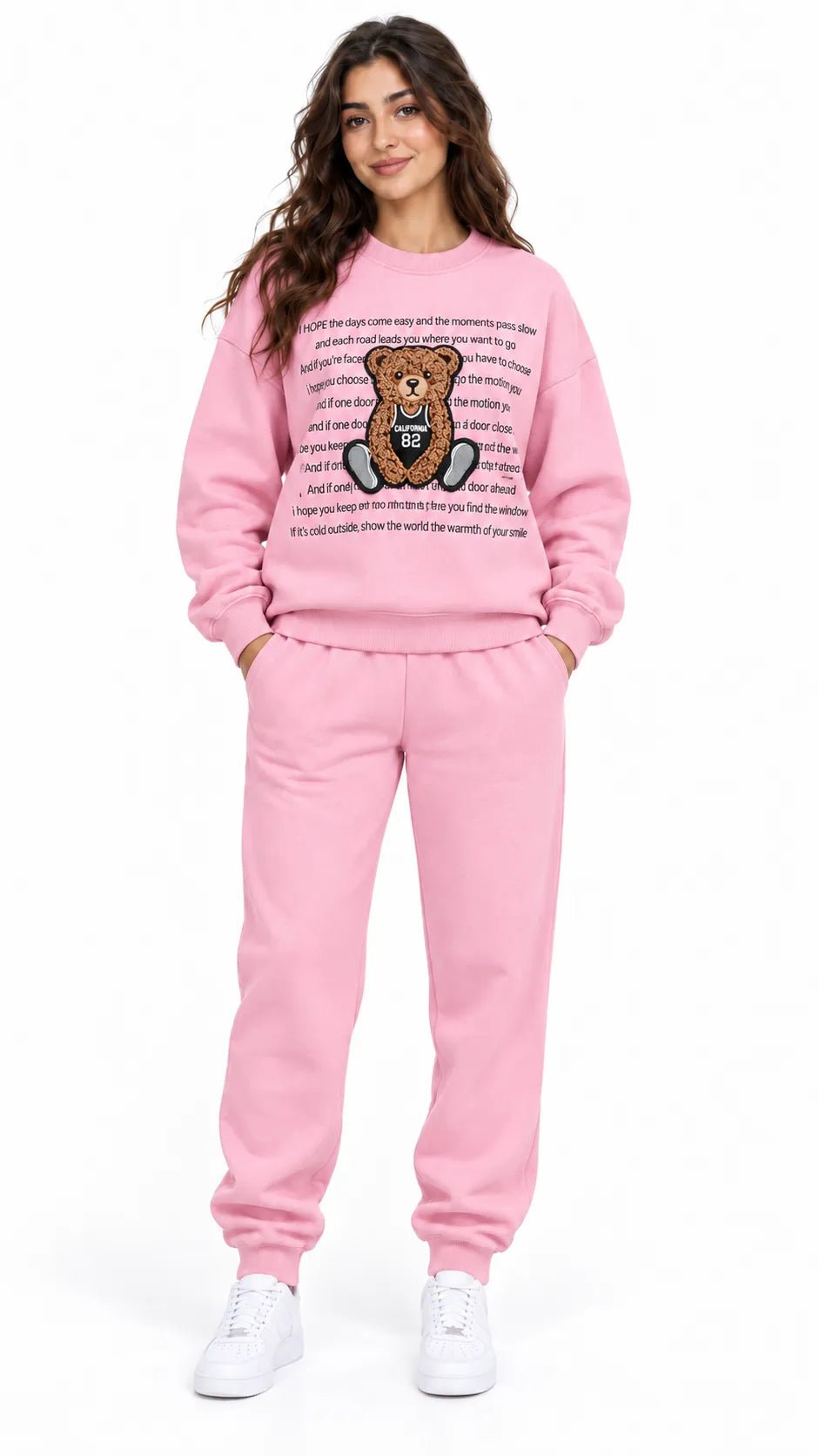 Ensemble Jogging Femme Rose Teddy California 82 - La Sprezzatura pyjamas