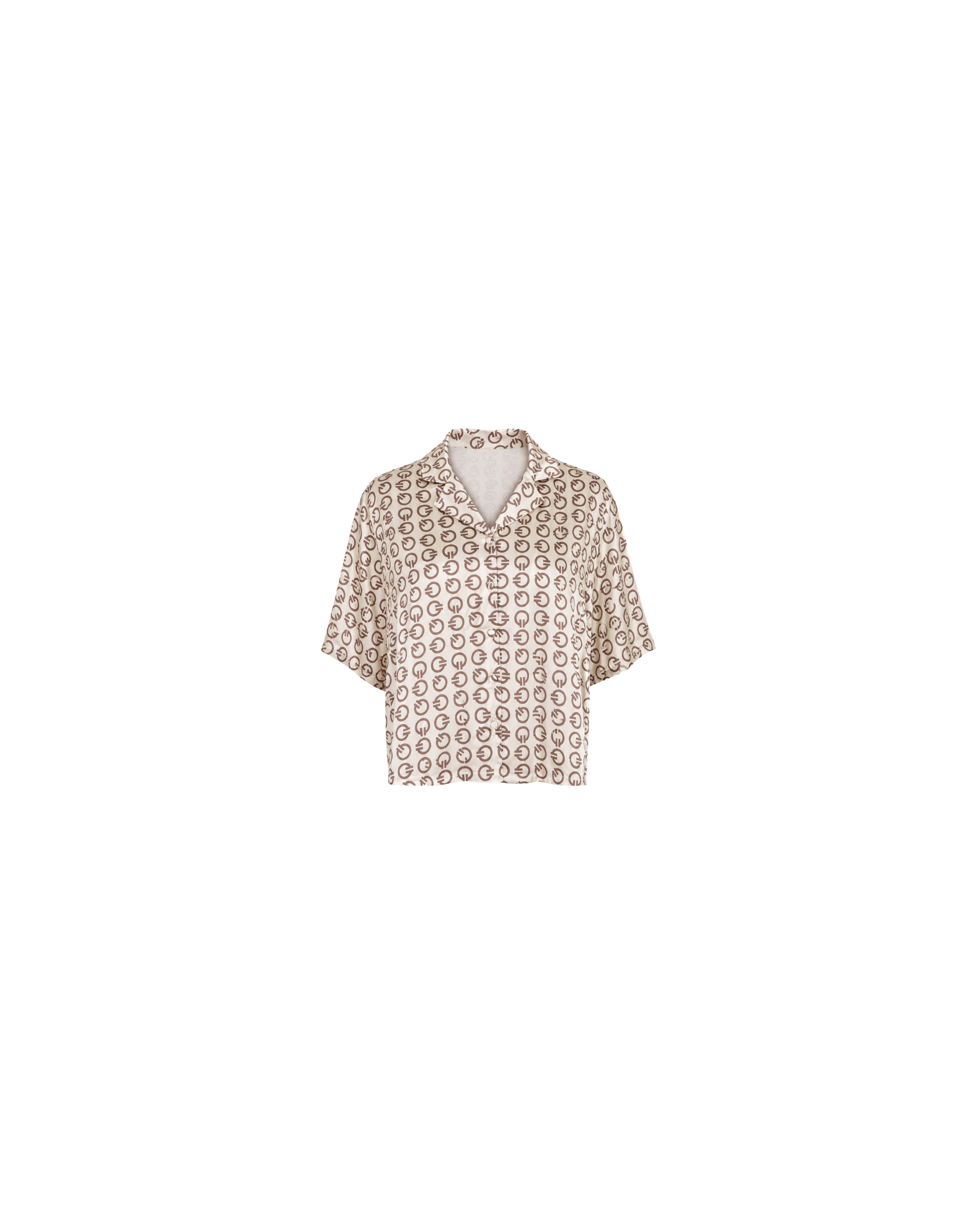 Pyjama Satin Monogramme Beige – Coupe Oversize