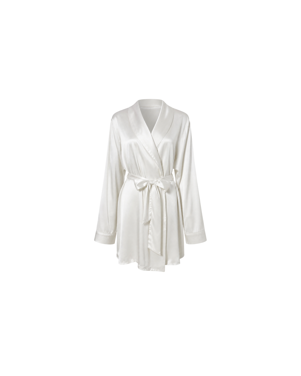 PYJAMA SATIN BLANC CACHE-CŒUR – ENSEMBLE 2 PIÈCES FEMME