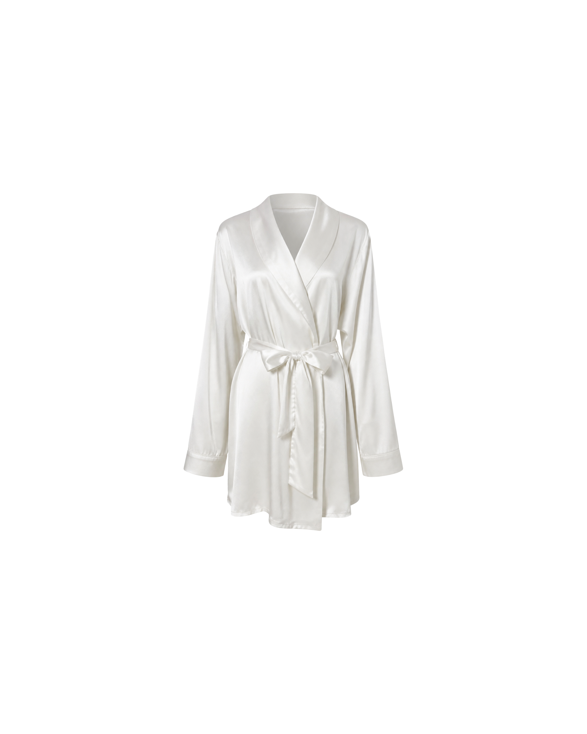 PYJAMA SATIN BLANC CACHE-CŒUR – ENSEMBLE 2 PIÈCES FEMME
