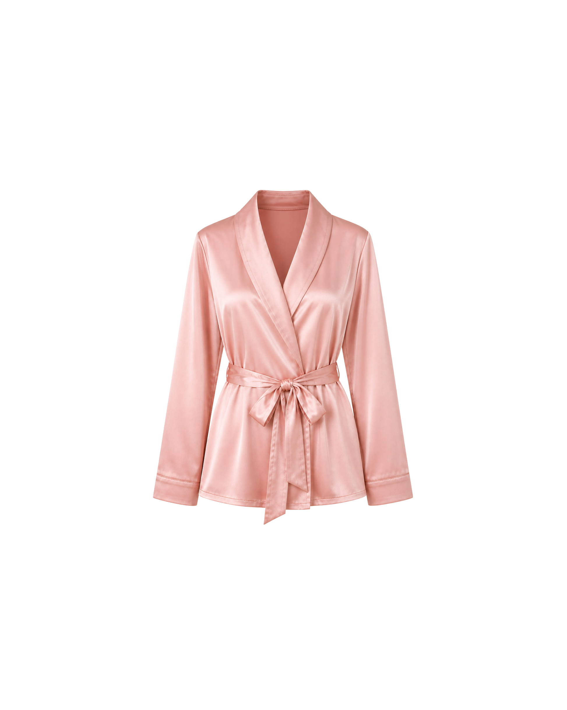 Pyjama Satin Saumon Femme – Ensemble 2 Pièces