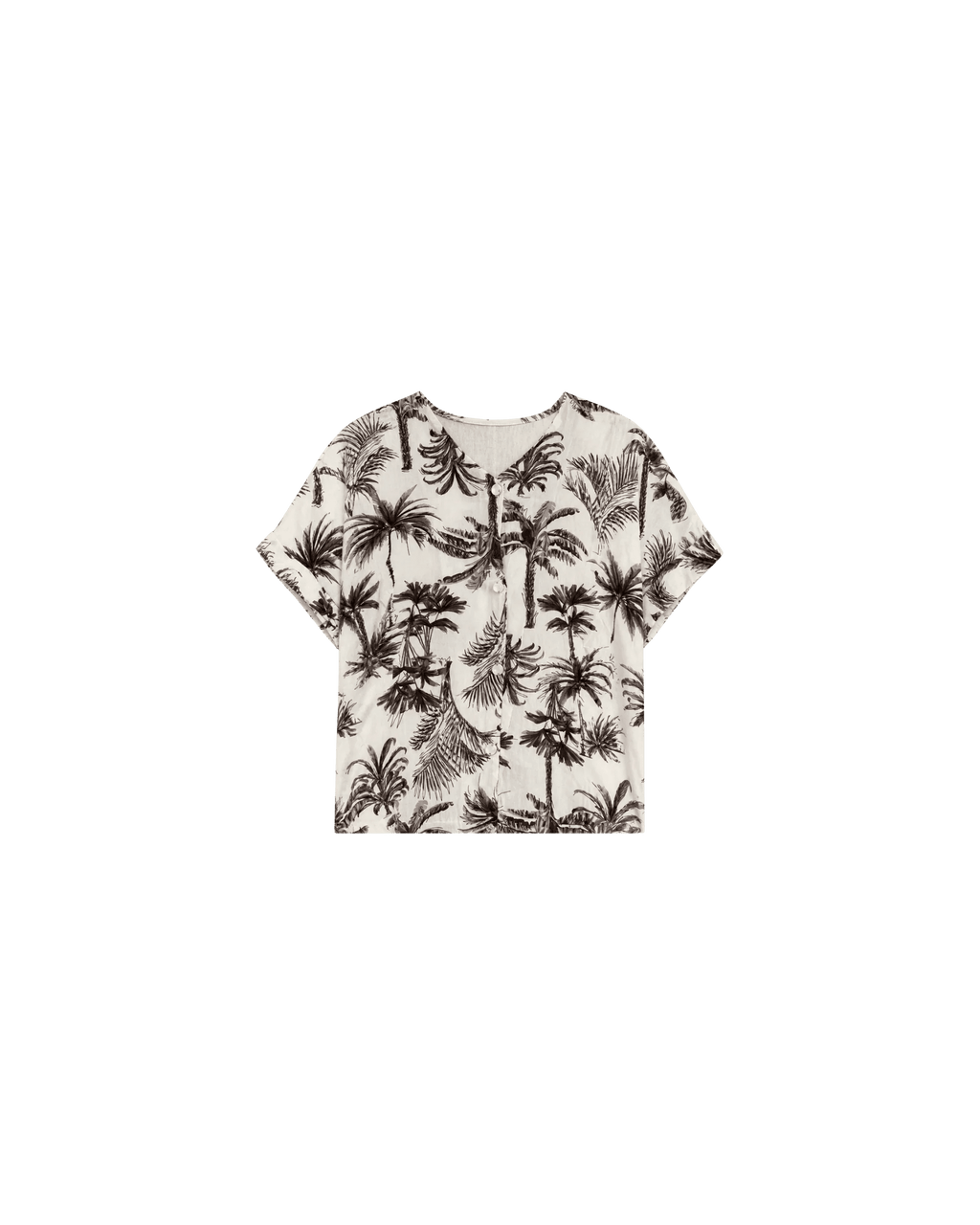 Pyjama Blanc 2 Pièces — Imprimé Palmiers Noir & Brun - La Sprezzatura pyjamas