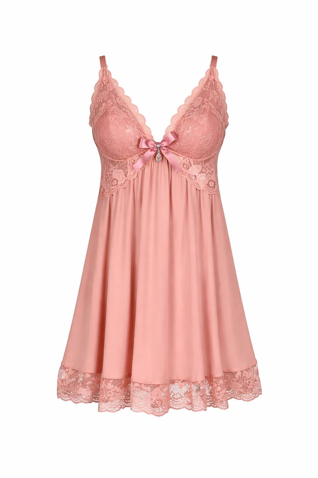 Ensemble 3 Pièces Nuisette, Kimono et String – Rose Poudré - La Sprezzatura pyjamas