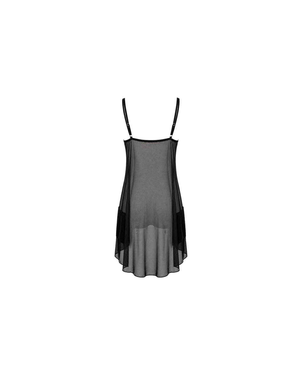 Nuisette Noire Dentelle & Voile — Corset Lacets & String Assorti