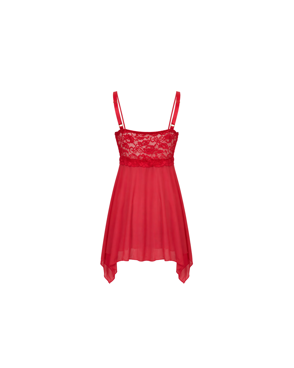 NUISETTE ROUGE EN DENTELLE AVEC STRING ASSORTI