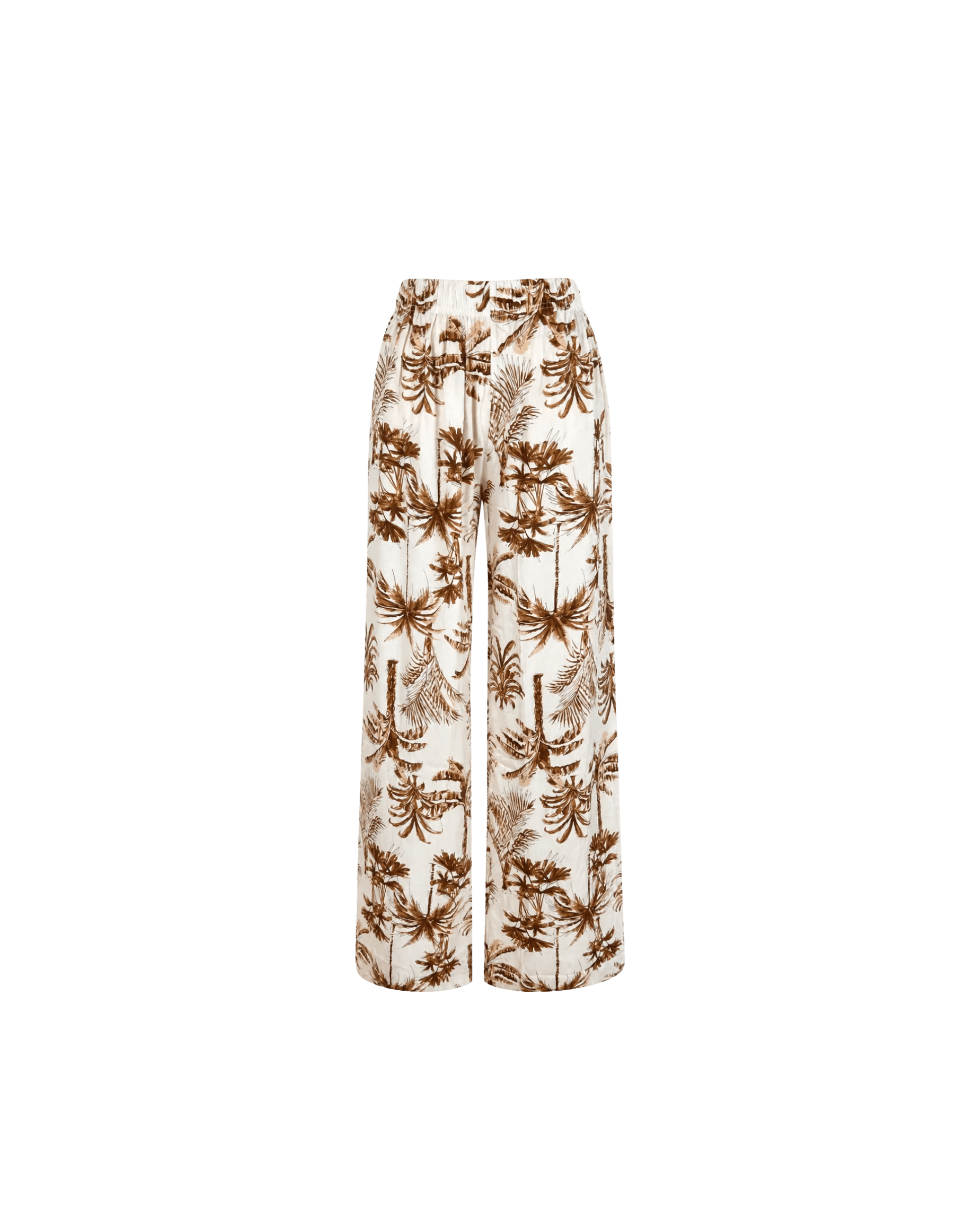 Pyjama Blanc 2 Pièces — Imprimé Palmiers Caramel - La Sprezzatura pyjamas