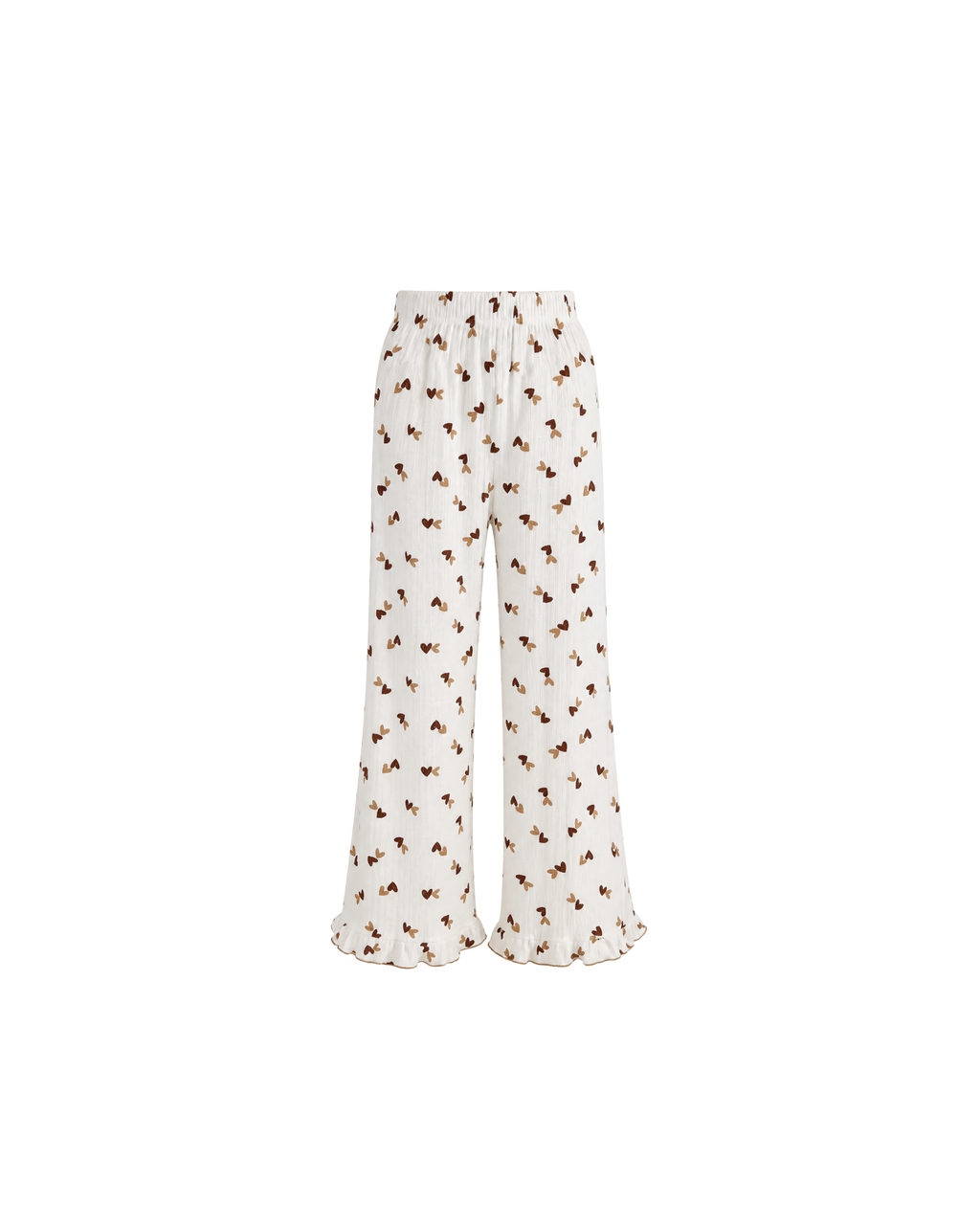 Pyjama Blanc 2 Pièces — Imprimé Cœurs Chocolat