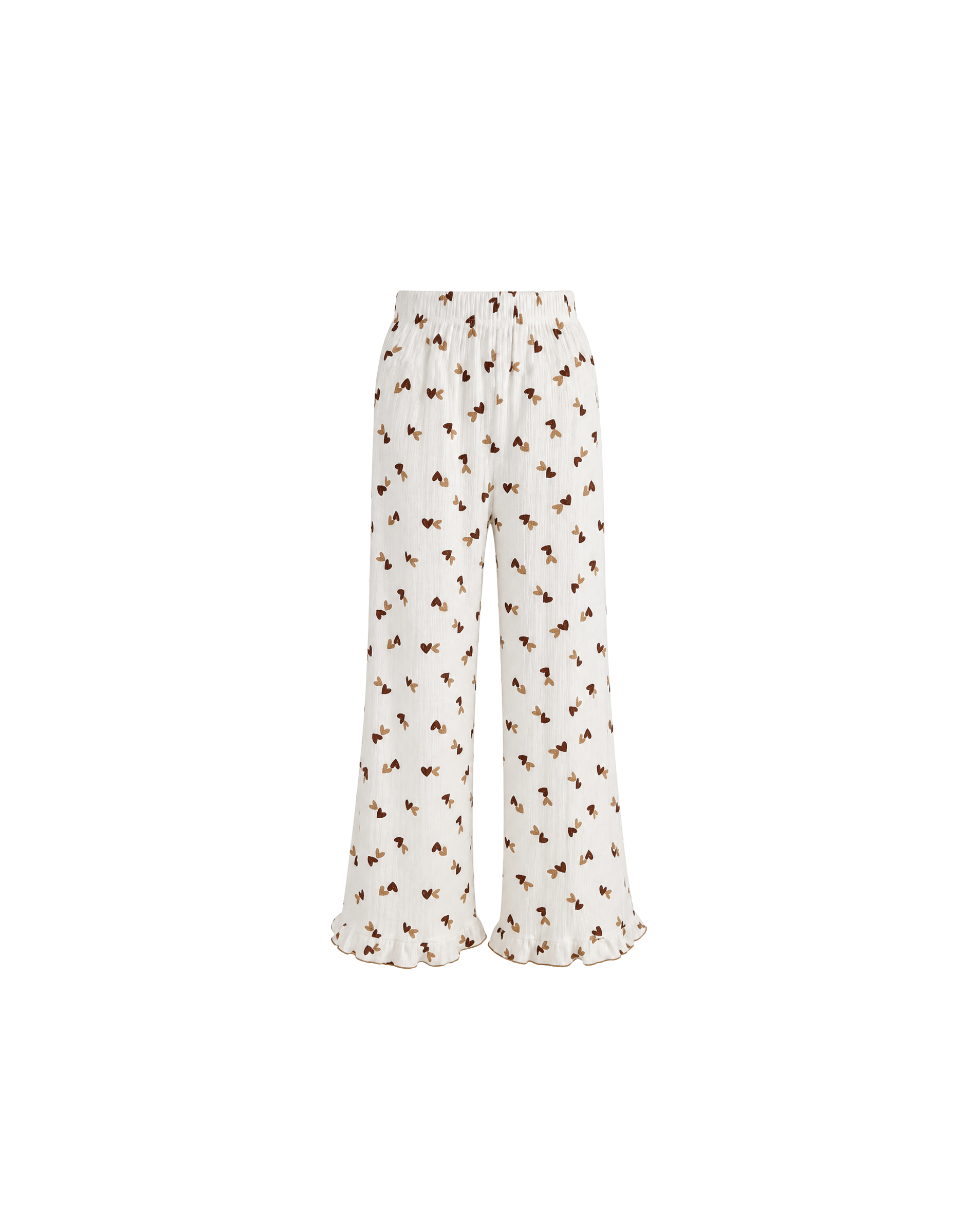 Pyjama Blanc 2 Pièces — Imprimé Cœurs Chocolat