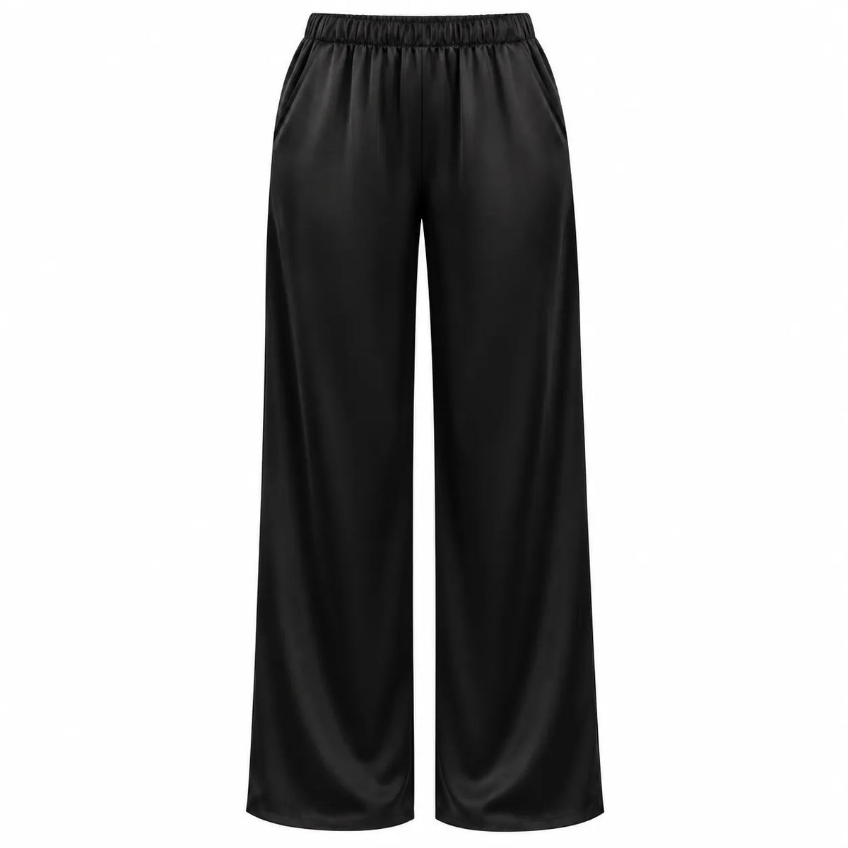 Pyjama Femme Noir Satin – Chemise Transparente & Pantalon Large - La Sprezzatura pyjamas