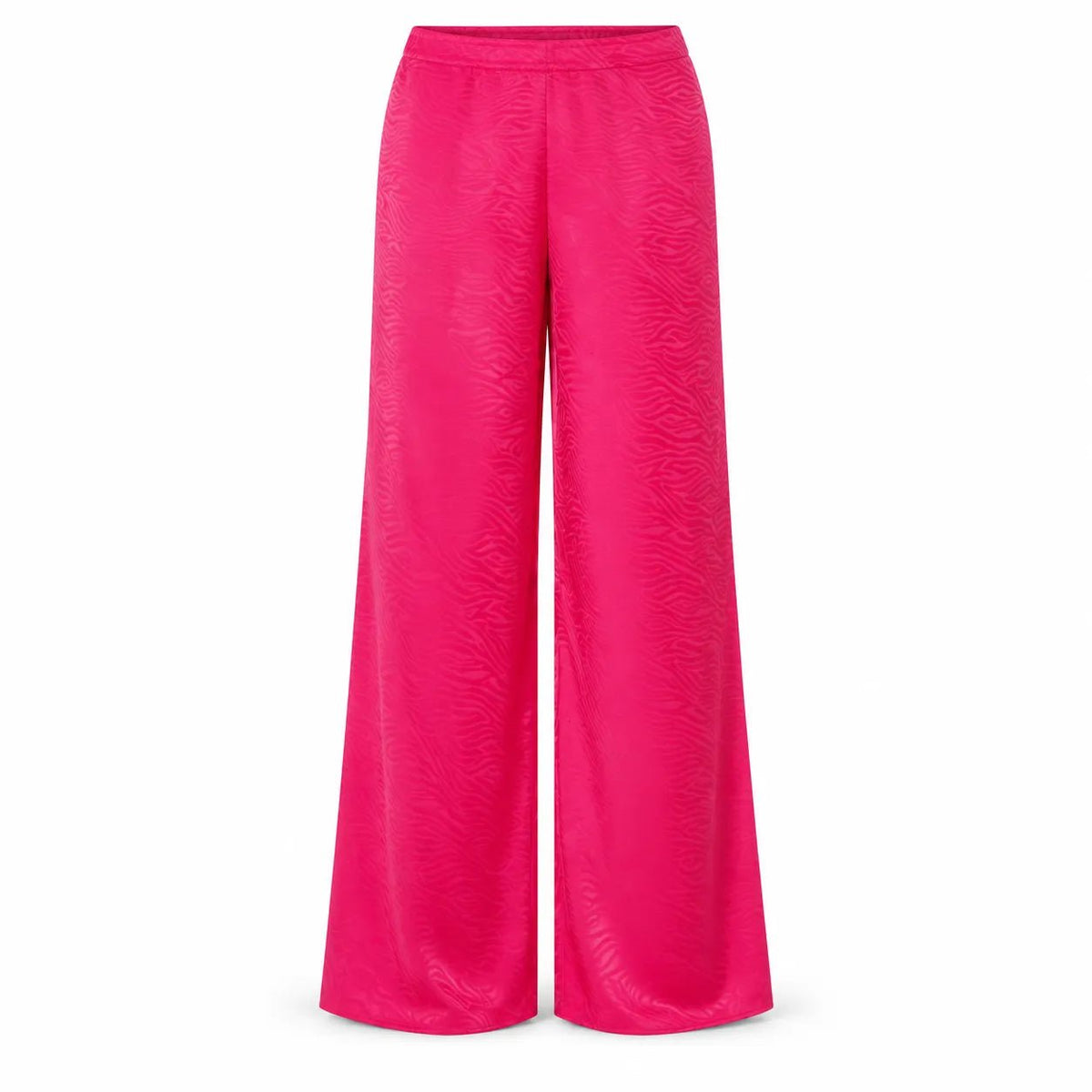Pyjama Satin Jacquard Fuchsia à Volants – Palazzo - La Sprezzatura pyjamas