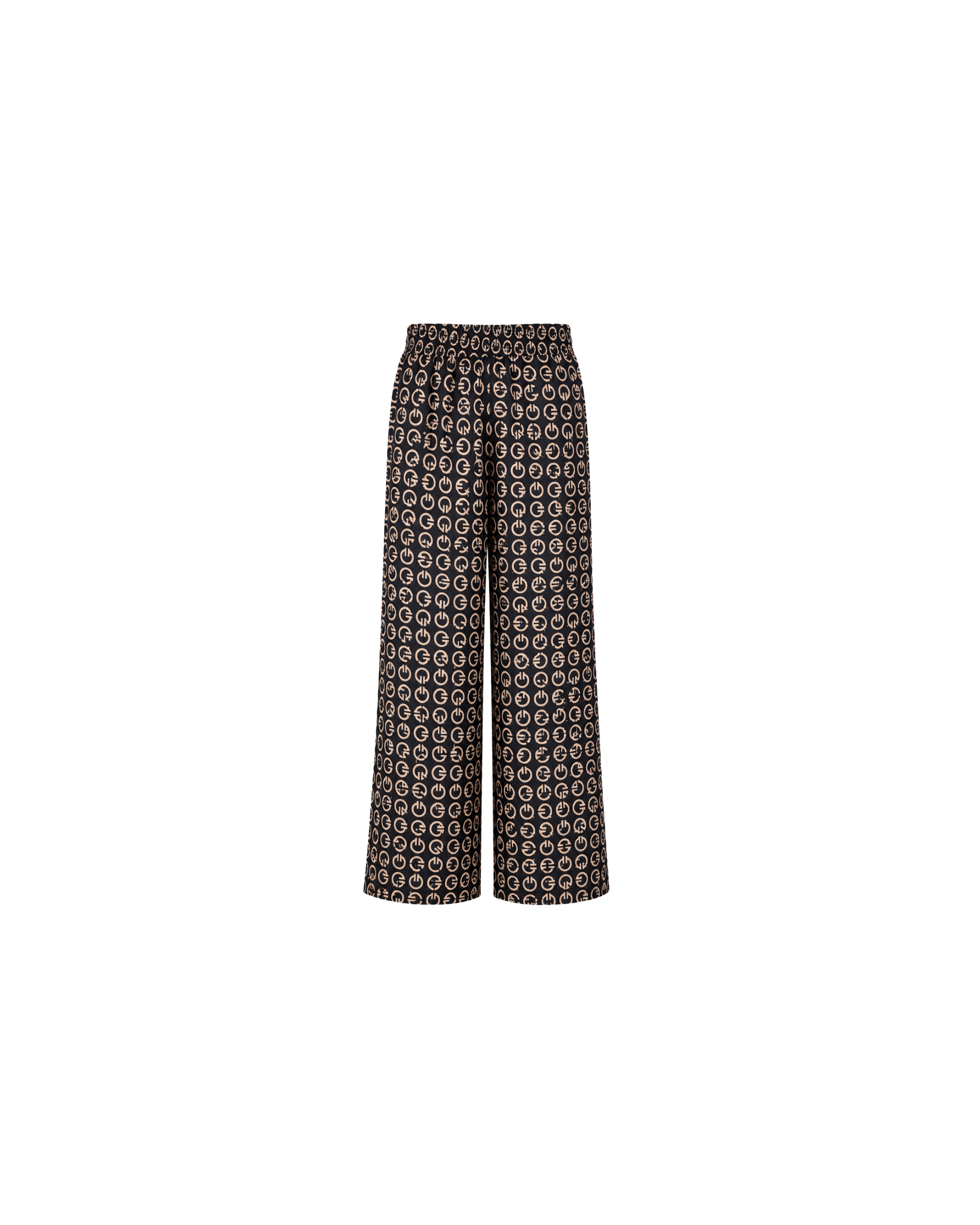 Pyjama Satin Noir Monogramme – Coupe Oversize