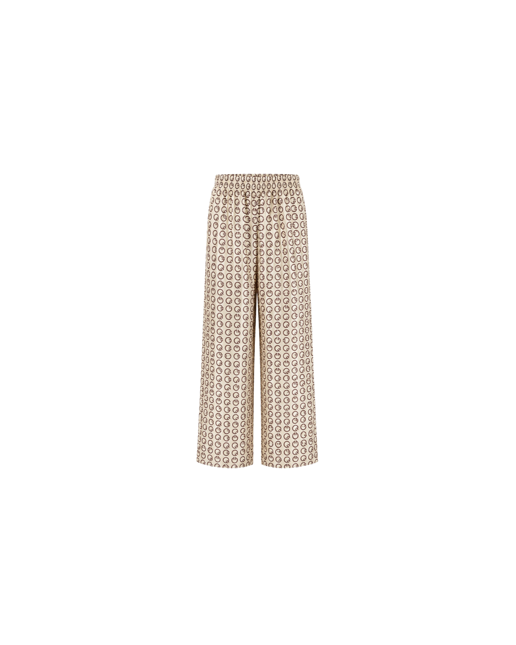 Pyjama Satin Monogramme Beige – Coupe Oversize