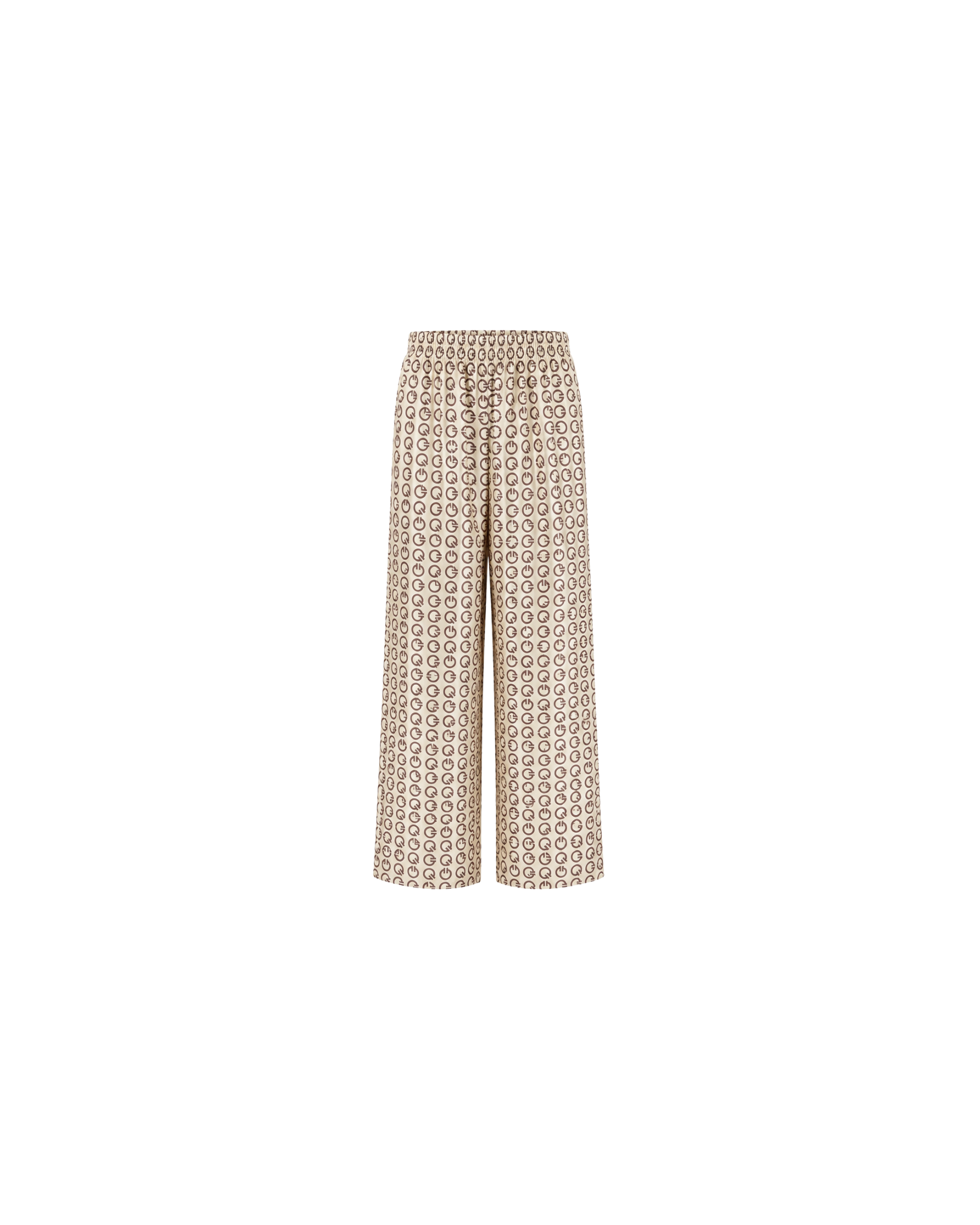 Pyjama Satin Monogramme Beige – Coupe Oversize