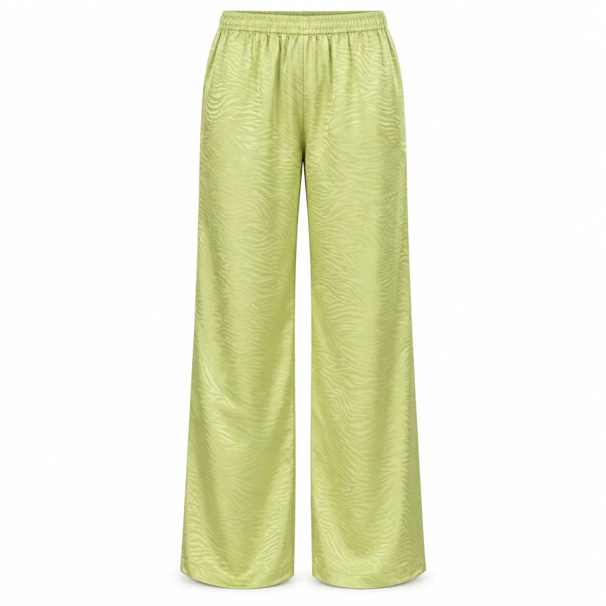 Pyjama Satin Jacquard à Volants – Vert Pistache - La Sprezzatura pyjamas
