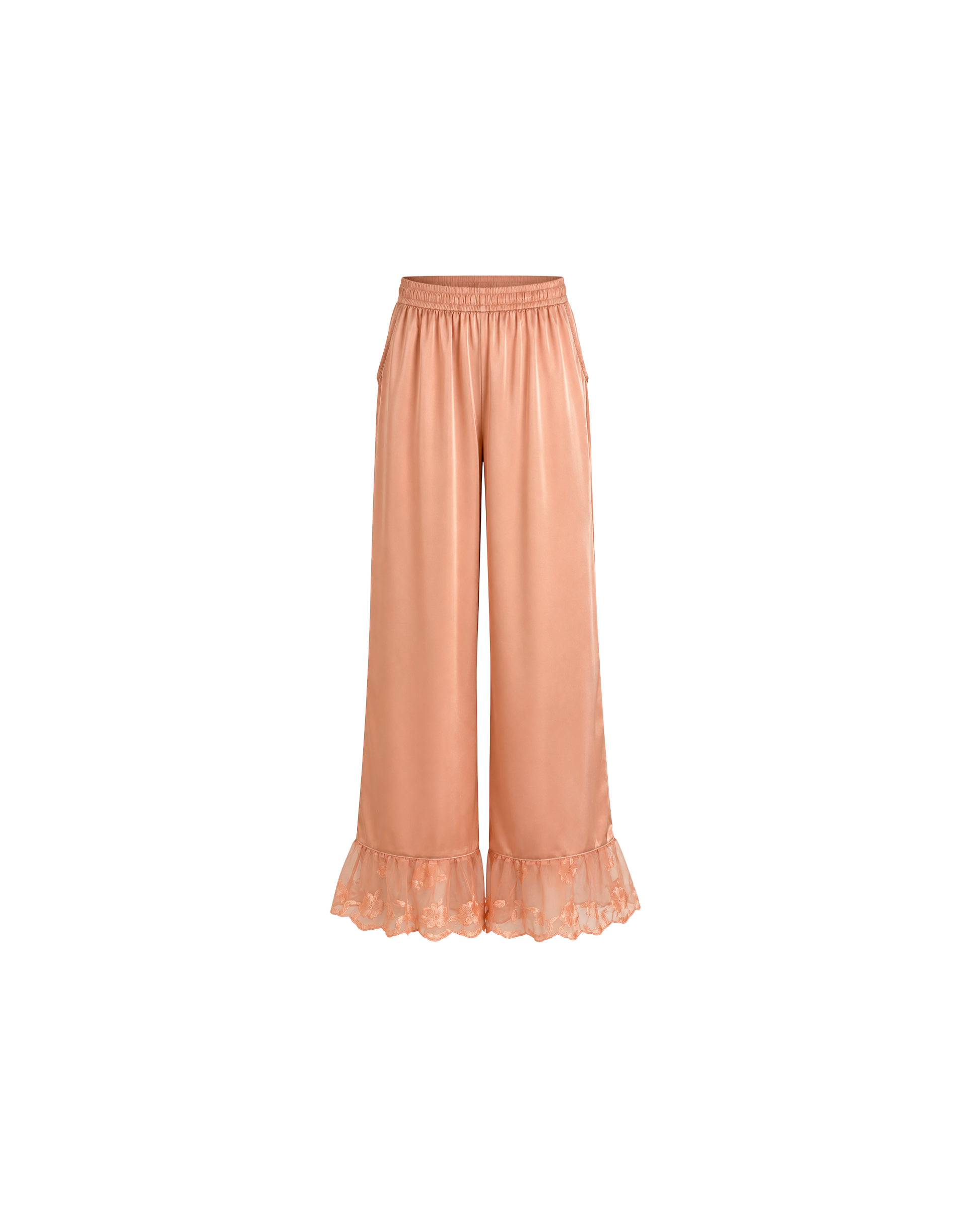 PYJAMA SATIN SAUMON 3 PIÈCES ÉLÉGANCE FÉMININE