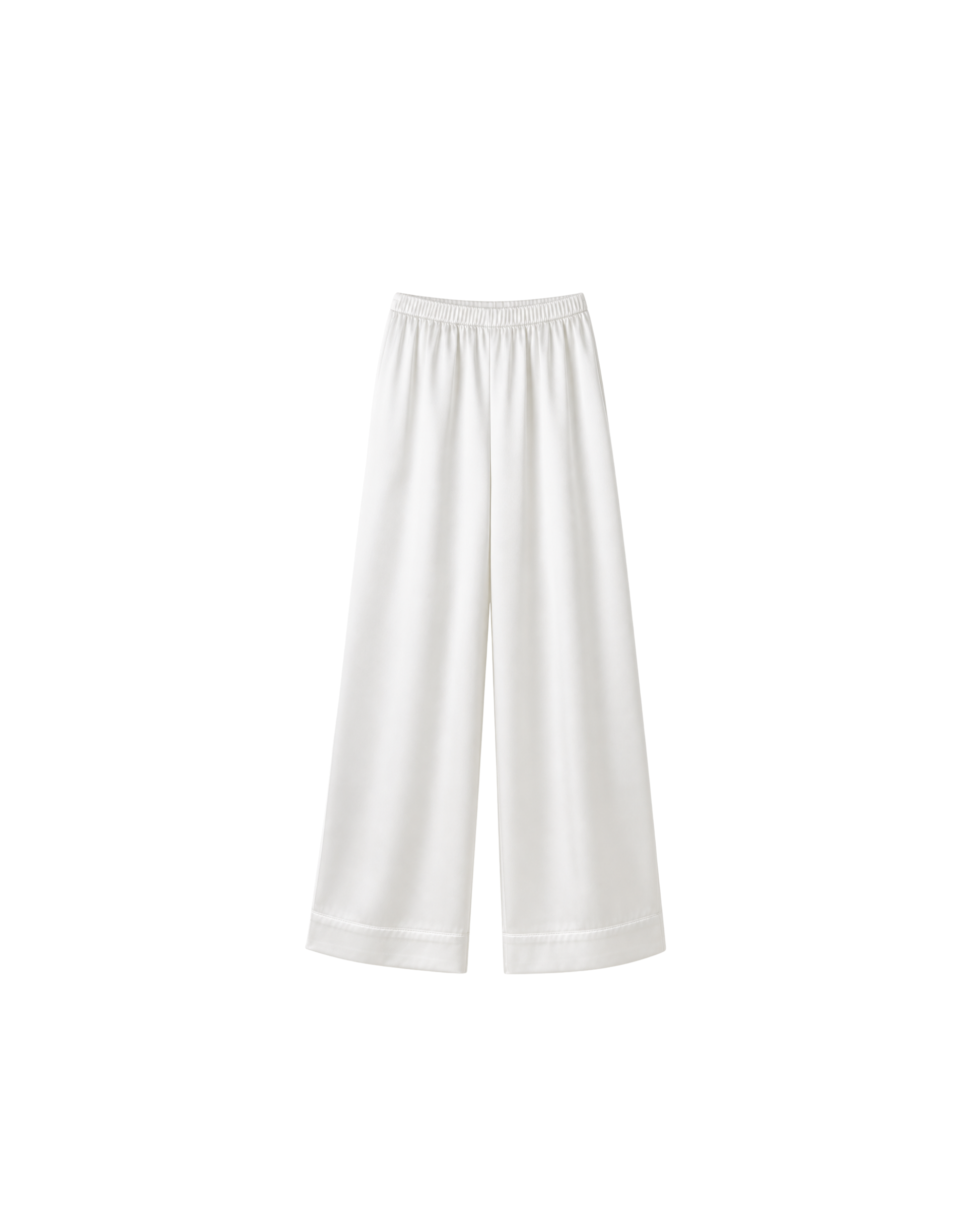 PYJAMA SATIN BLANC CACHE-CŒUR – ENSEMBLE 2 PIÈCES FEMME