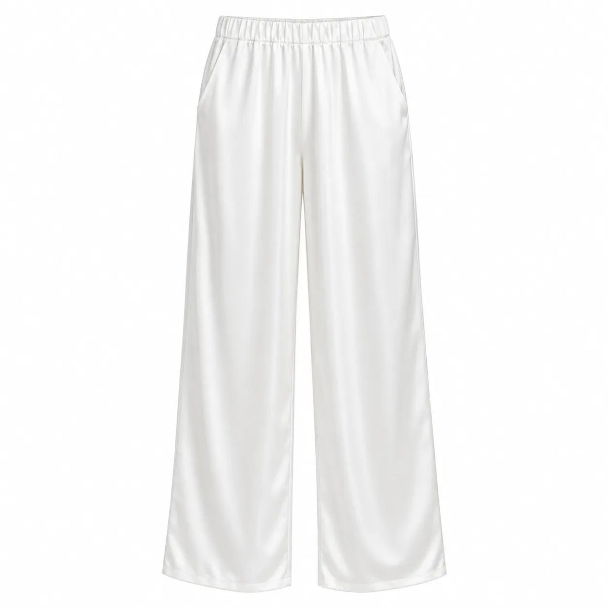 Pyjama Femme Blanc Satin – Chemise Oversize & Pantalon Large - La Sprezzatura pyjamas